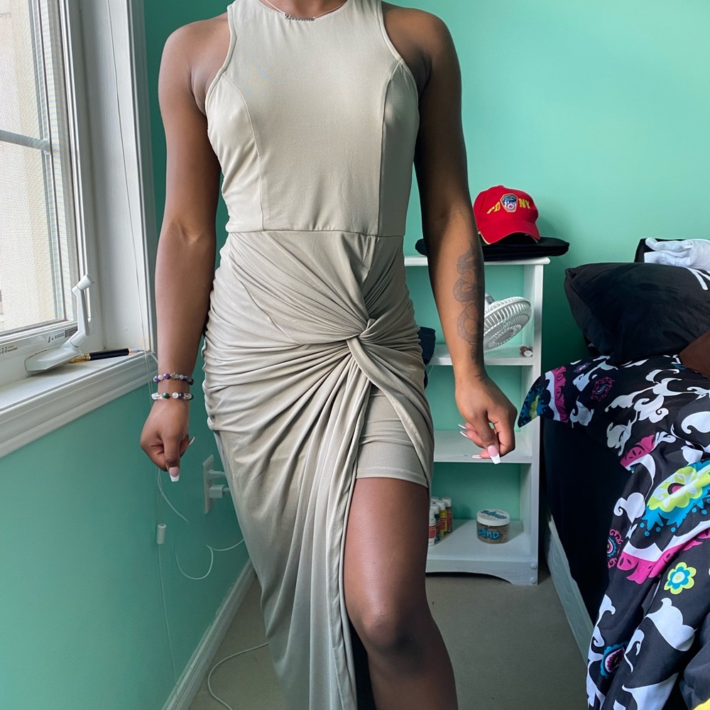 Army green summer dress